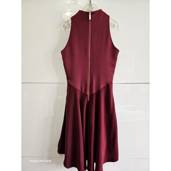 BNWT Ted Baker London Kendal High Neck Maroon Dress - Picture 9 of 14